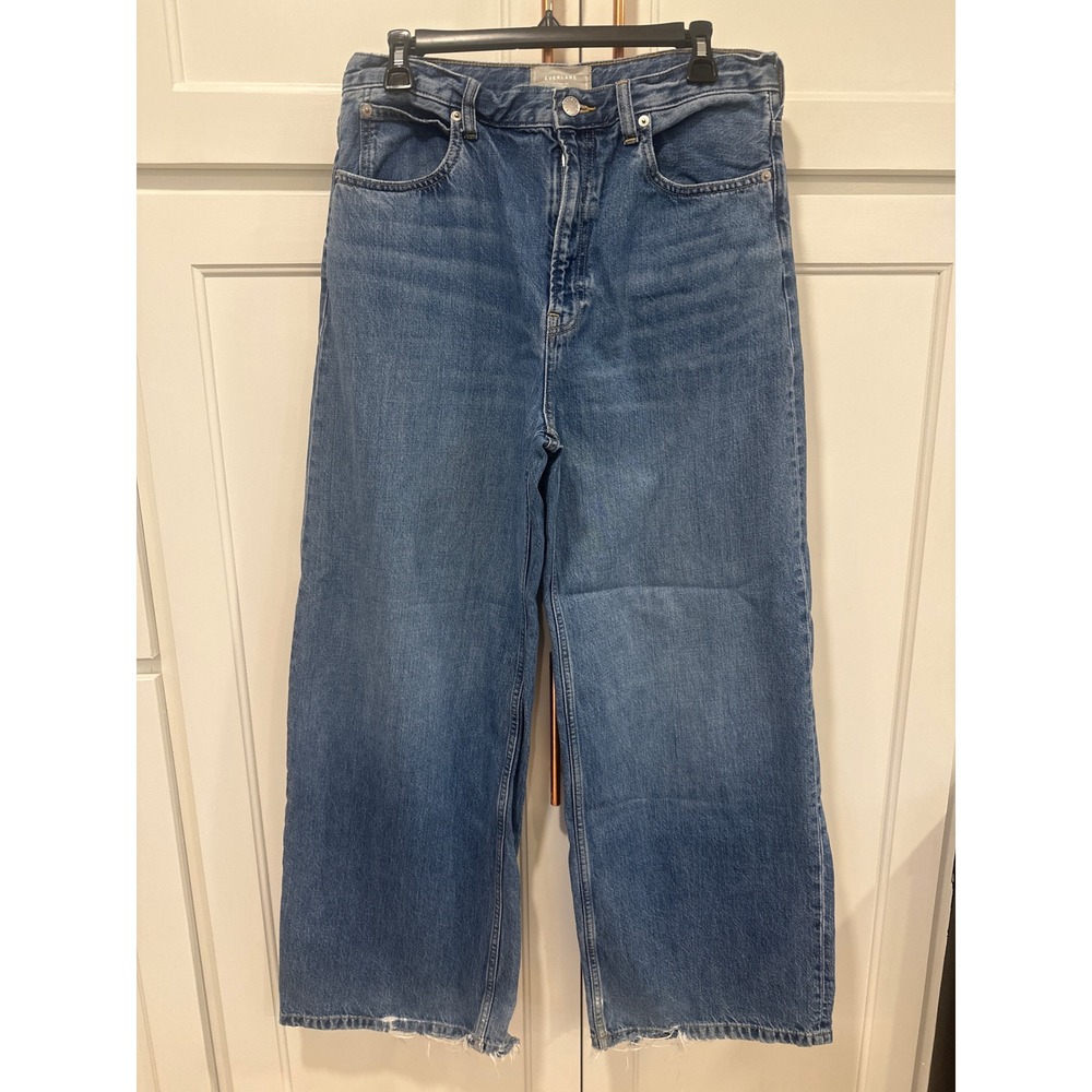 Everlane The Baggy Jean Organic Cotton Wide Leg Blue Denim Jeans Size 30 Regular